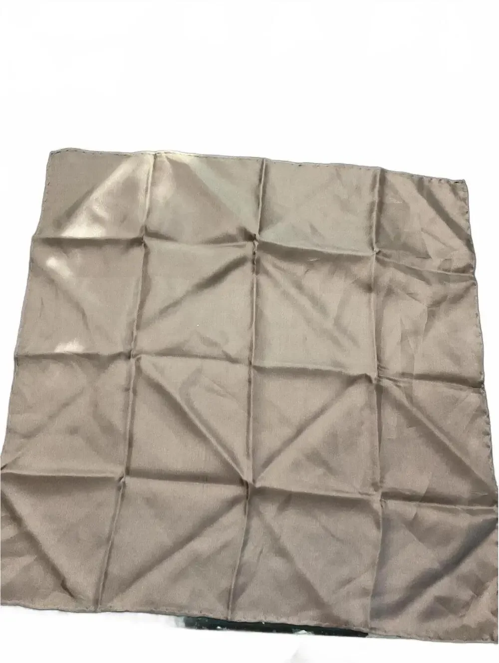 Brown Silk Scarf 14”x 14”
